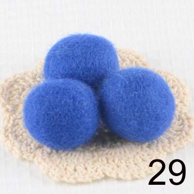 Boules de feutre 100% laine, 50 pièces/lot, 3cm, pompons colorés, matériel artisanal, boules de laine, décoration de salle de noël pour la maison: 29 diamond blue