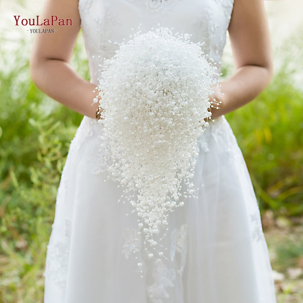 Topqueen F24 Bruidsboeket Bridal Holding Bloemen Pure Parels Bruidsmeisje Bloemen Mode Bruidsboeketten In Voorraad