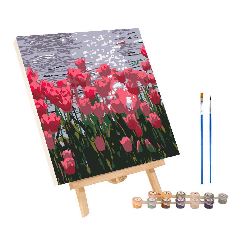 Frame Painting By Numbers Kits Abstract Sunset Landscape Modern Drawing Coloring By Numbers Acrylic Paint For Home Decor: Chocolate