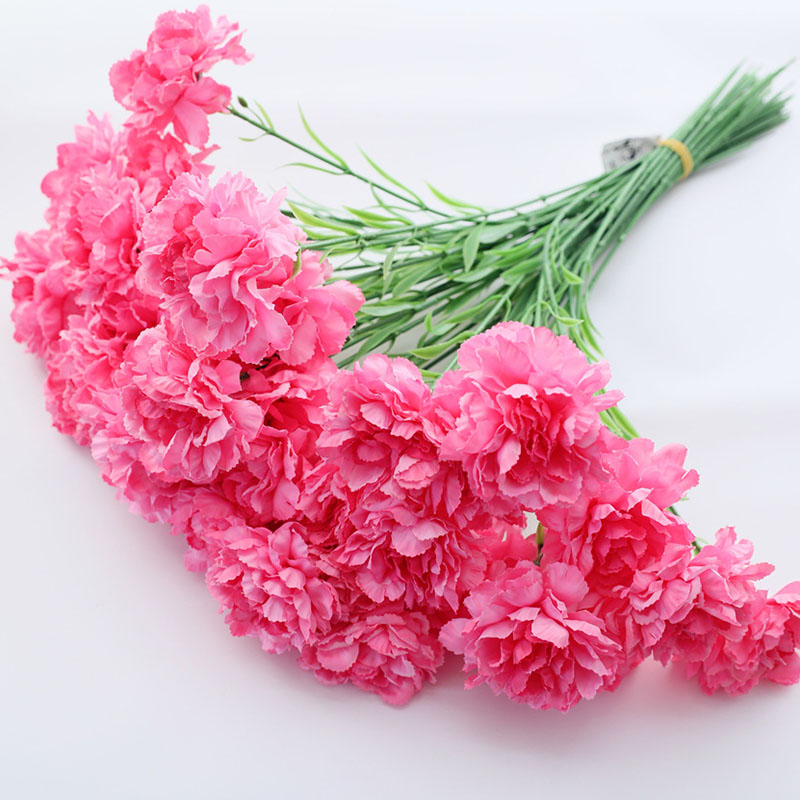 5pcs of silk Carnation 50cm Artificial flowers bouquet for mother&#39;s valentine birthday party garden room decor