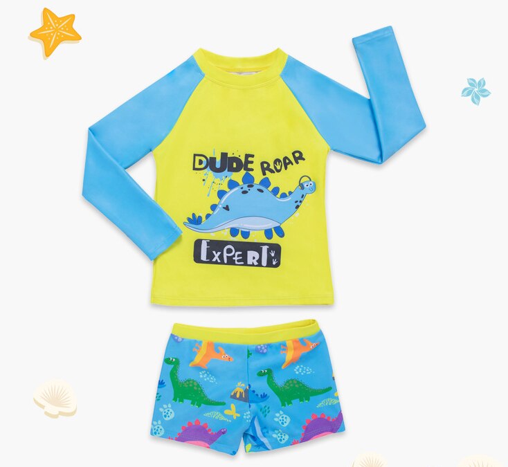 2-6 Jaar Jongens Swimtrunks Arrical Tweedelige Kinderen Badmode Met Dinosaurus Roar Badpak Beachwear TB081: 110