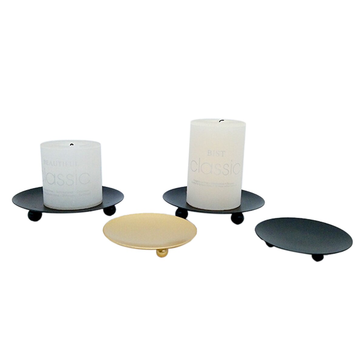 Candelabro de estilo nórdico, soporte de vela de hierro redondo y estable adecuado para Decoración de mesa