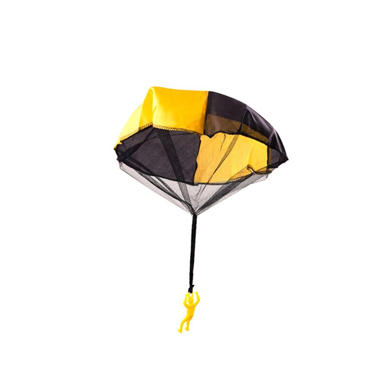 Hand Throwing Mini Soldier Parachute Funny Toy Kid Outdoor Game Play Educational Toys Fly Parachute Sport for Children Toy: Yellow