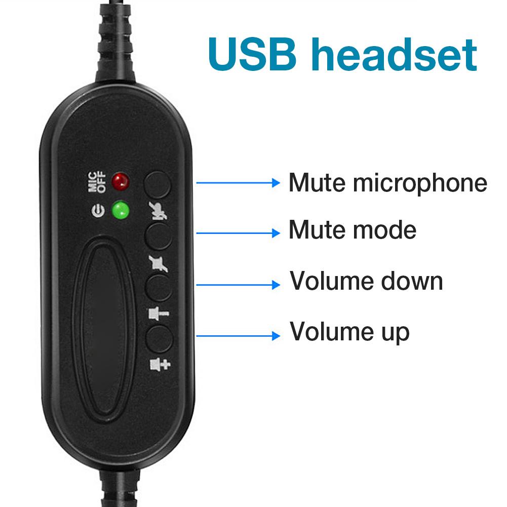 Telephone Headset Call Center Operator USB Noise Cancelling Corded Offical Headphone With Micro For Computer Laptop PC