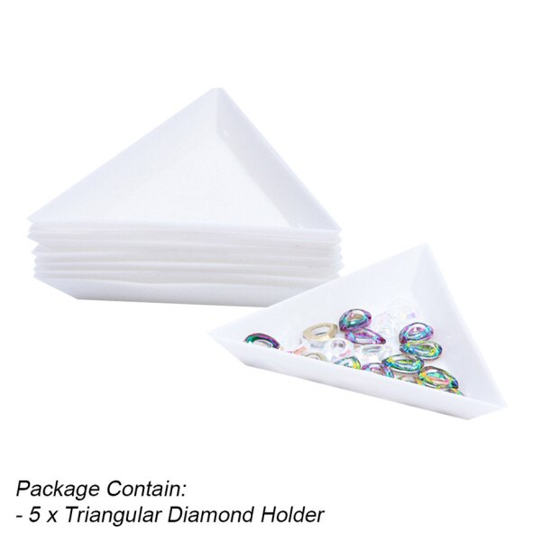 1440 stk ab hvide negle rhinestones sat flad tilbage negle strass krystal sten 3d nail art dekoration tilbehør værktøj  la880: 5 stk trekantholder