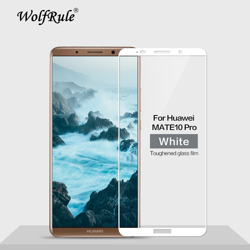 2 stuks Screen Protector Glas Voor Huawei Mate 10 Pro Gehard Glas Voor Huawei Mate 10 Pro Volledige Cover Glas voor Huawei Mate 10Pro: White