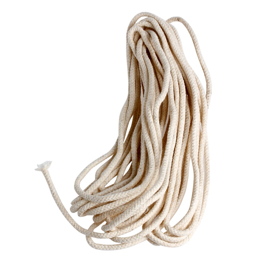 Vela trançada do núcleo do algodão de 10 m (33 pés) que faz o pavio para as lâmpadas 4mm do óleo ou do querosene