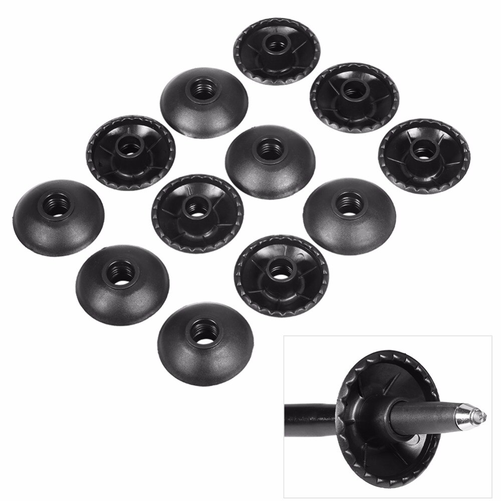 12PCS 54mm Black Trekking Pole Round Snow Ski Mud Basket Hiking Walking Stick Basket Replacement Accessory