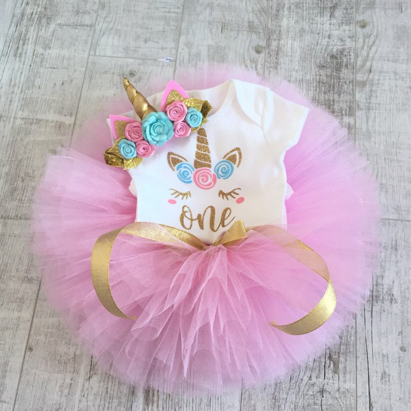 Sommer mariehøne print outfits 3 stk jakkesæt baby piger kjole 1 års fødselsdag tøj polkaprikker spædbørn pige tøj nyfødt kjole: 1