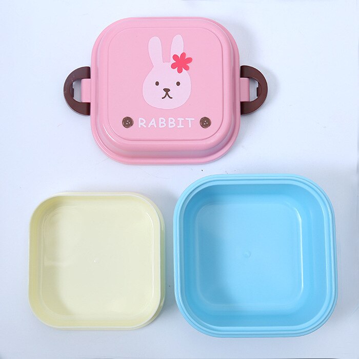 Japanse Stijl Creatieve Basisschool Lunch Doos Leuke Kinderen Lunchbox Afsluitbare Magnetron Dubbellaags Lunchbox