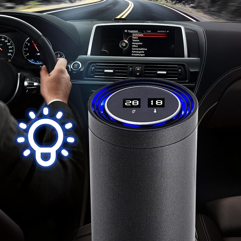 Portable Air Purifier Car Air Purifier &amp; HEPA Filter Fresh Air Anion Infrared Sensor USB Air Cleaner For Car SUV Jeep Smoking