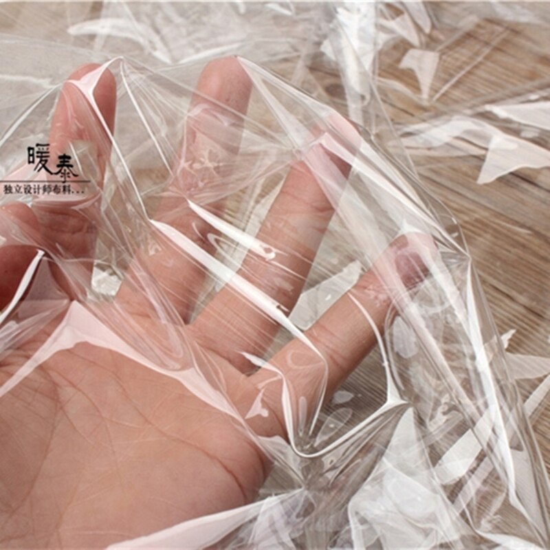 De PVC de 0,1mm Ultra-transparente tela TPU impermeable DIY perspectiva ropa chaqueta de cristal envuelto en bolsas de plástico delgado de tela