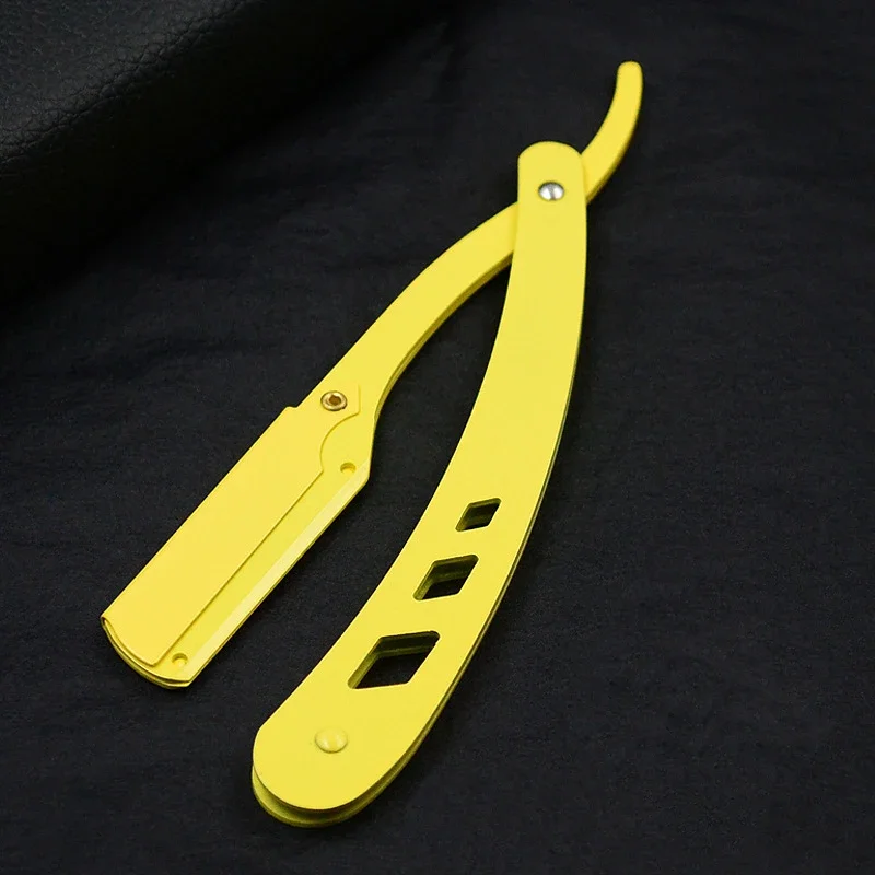 Barbershop Men's Shaver Straight Edge Barber Razor Knives Manual Beard Shaving And Care Replaceable Blades Shavette For Men: WHITE