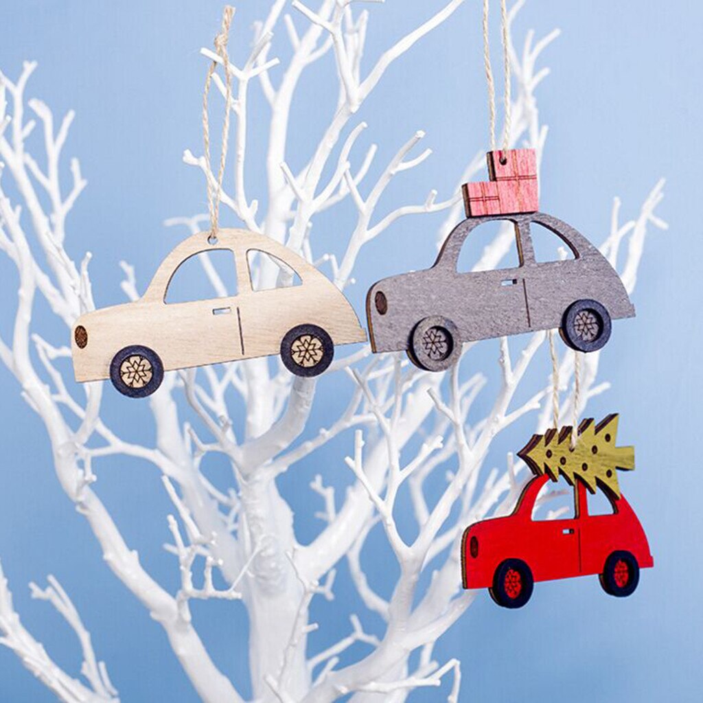 Ciondolo natalizio in legno dipinto per auto albero di natale creativo ornamenti a goccia vetrina decorazioni per feste di natale Navidad