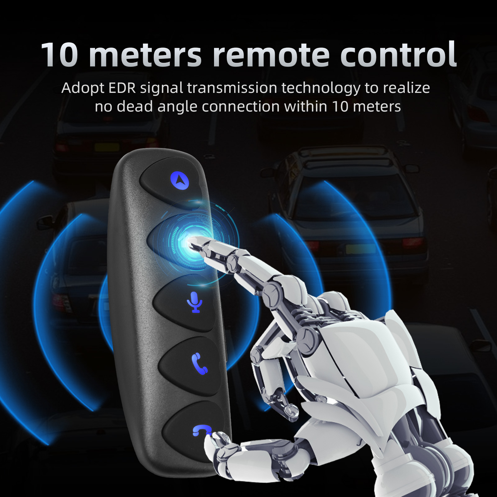 Pulsante di controllo wireless per auto compatibile senza fili Bluetooth 10 tasti Telecomando multifunzione per autoradio DVD GPS Multimedia