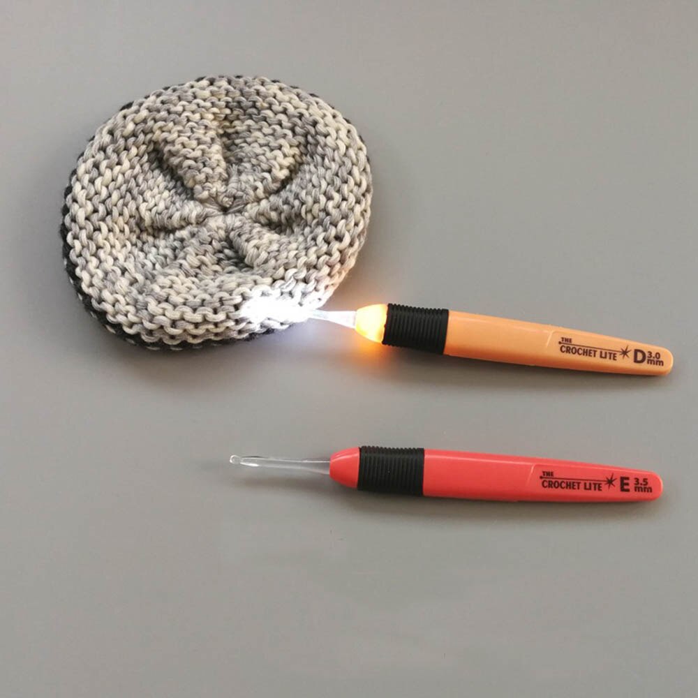 Ganchos de ganchillo con luz LED, agujas de tejer, accesorios de tejido, herramientas, ganchos de ganchillo, herramienta de aguja de tejer luminosa DIY, 1 ud.