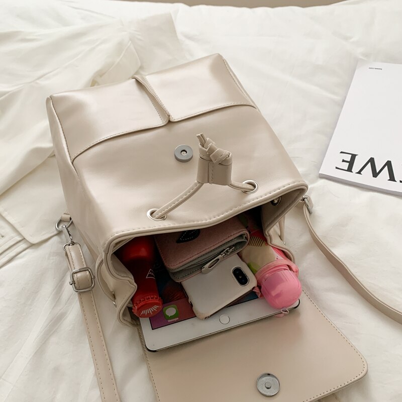 SUQI Mini Rucksack Damen - PU Leder Reise Rucksack - Softback Schultasche für Teenager