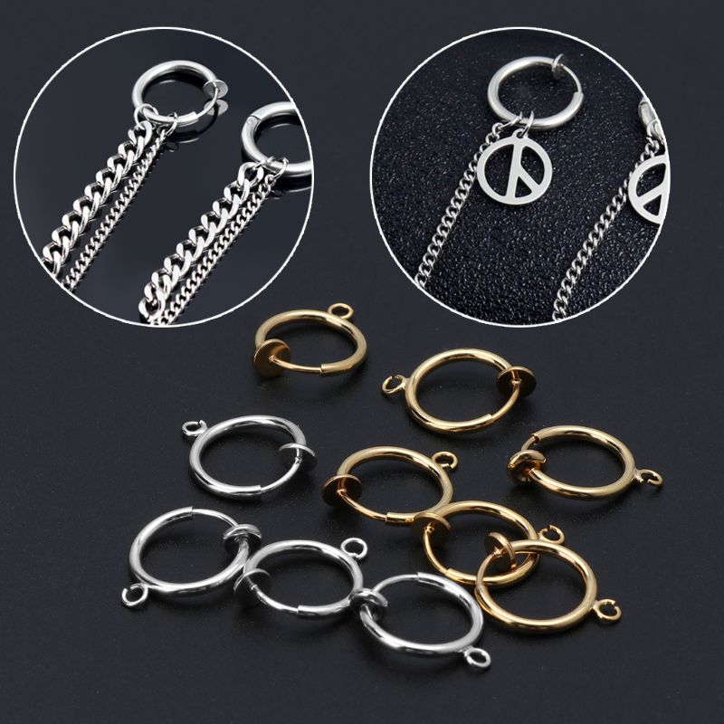 10Pcs Diy Clip Op Oorbel Converters Non-Doorboord Oor Ronde Hoops Sieraden Vinden