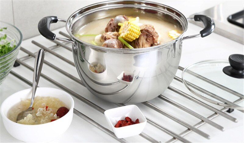 Edelstahl topf Doppelten Boden Suppe Topf Nichtmagnetischen Kochen mehrzweck Kochgeschirr nicht Stock Pfanne induktion Herde verwendet topf