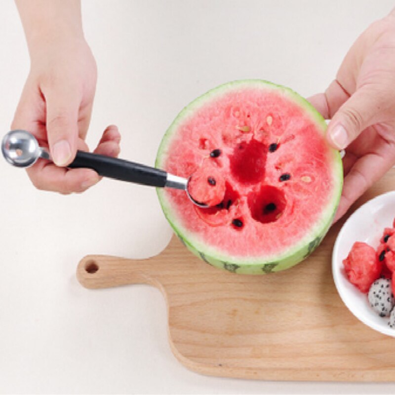 1Pc Huishoudelijke Rvs Double-End Melon Ijs Baller Scoop Fruit Lepel Keuken Gadgets