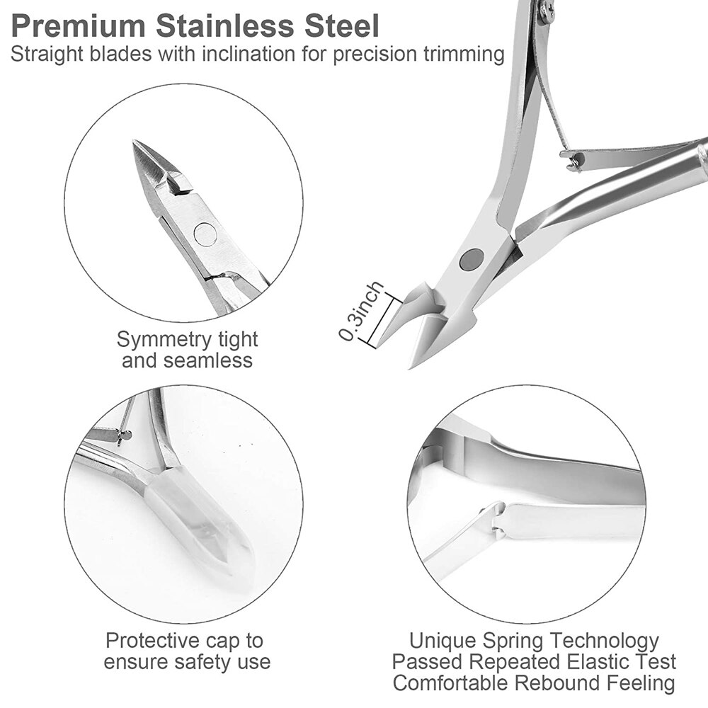 Double-ended Nails Cuticle Pusher Finger Dead Skin Remover Nail Nippers Cutter for Manicure Pedicure Accessories Art Tools Sets