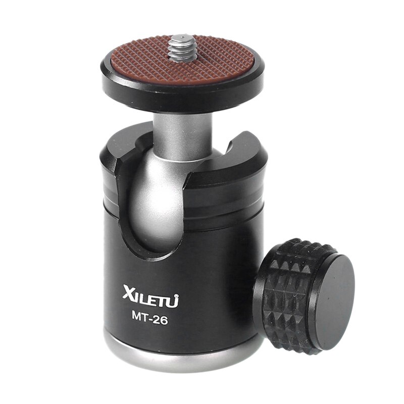 XILETU-Mini rótula de bola de trípode de 360 grados, cabeza panorámica W 1/4 tornillo para DSLR GoPro, aleación de aluminio MT26