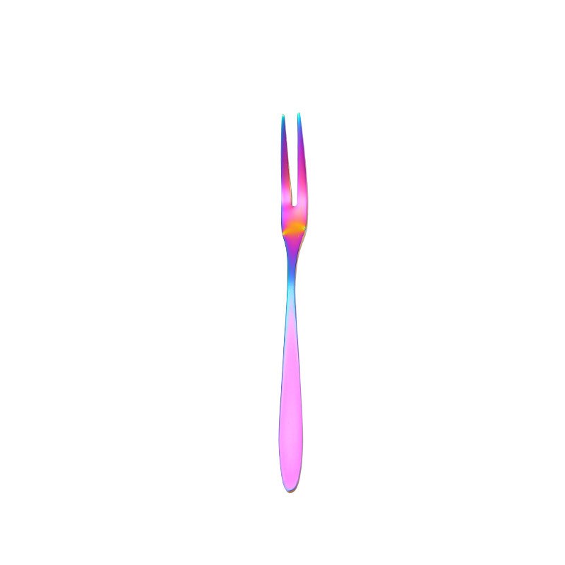 Rvs Cake Pizza Schop Mes Boter Mes Voor Pie/Pizza/Kaas Dessert Bestek Bakvormen Cake Spatel Tool: Colorful Fork