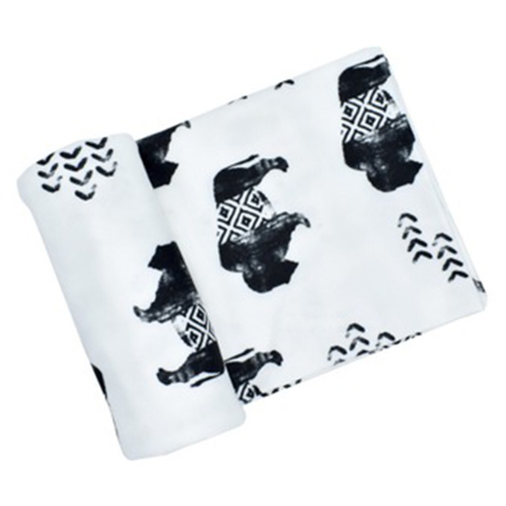 Newborn Watercolor Printing Wrap Cloth Neutral Downy Flowers Dot Animal Infant Baby Crib European And American Style: B 80x80cm
