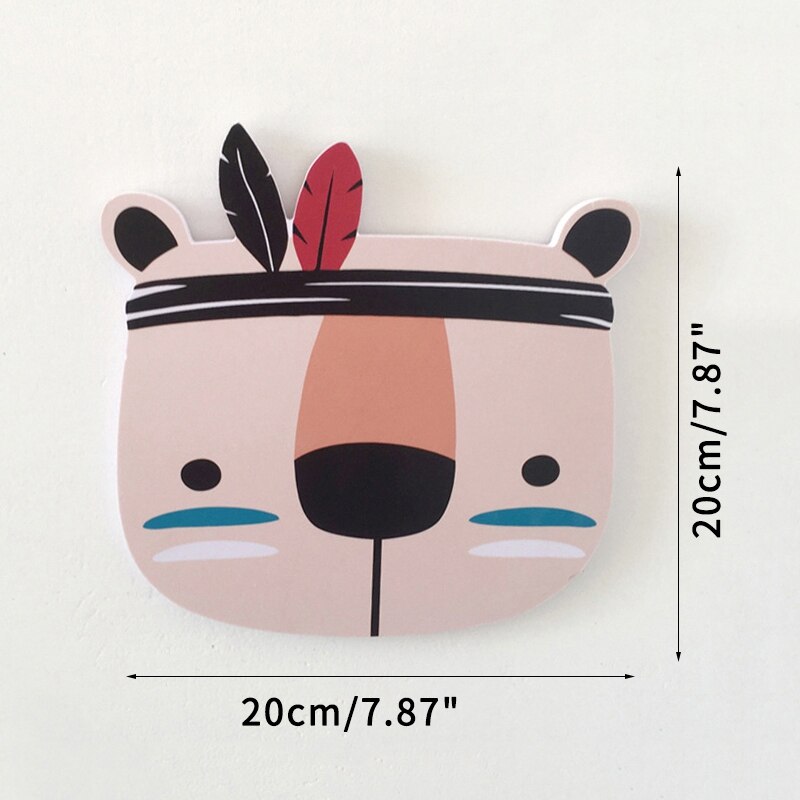 Style nordique enfants chambre ornements dessin animé animaux renard bébé chambre berceau décor enfant dessin animé Animal tête mur décor enfant: 1