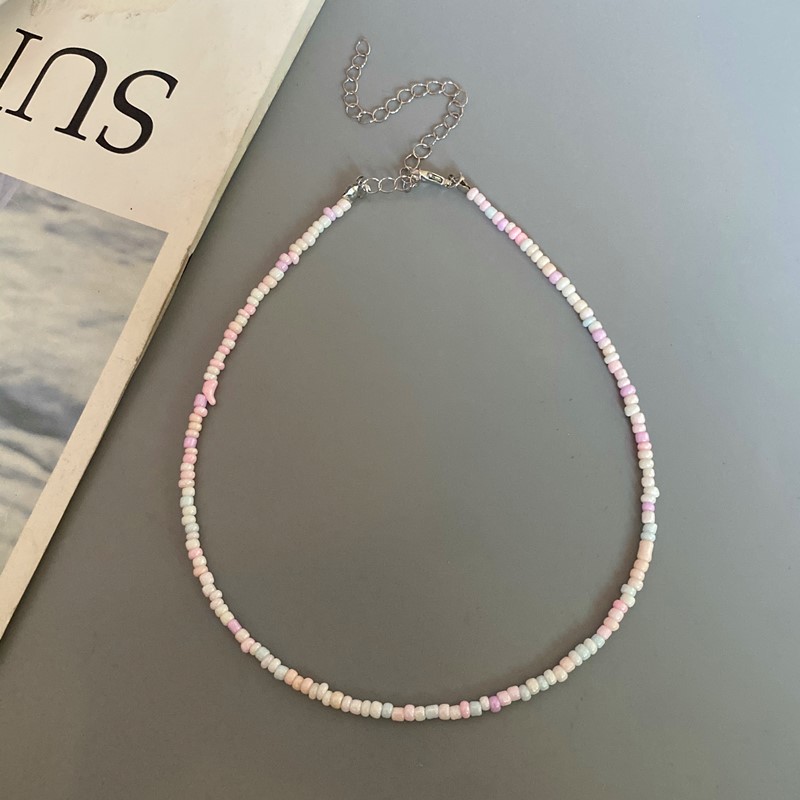 Frøperler boheme halskæde charme krave farverig håndlavet halskæde smykker femme: Imiteret rhodineret