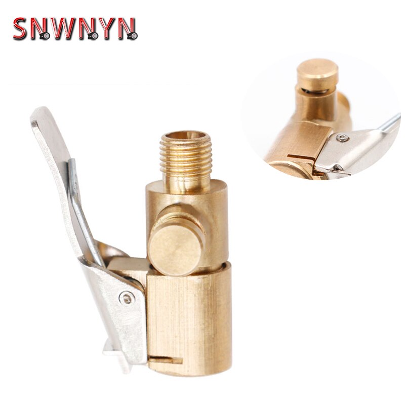 Bærbar bil auto messing 8mm dekk hjul dekkventil luftchuck inflator pumpe ventil klips klemmekobling adapter biltilbehør
