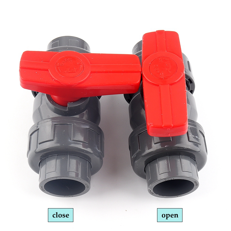 1pc 32/40/50/63/75/90/110mm tubo pvc união conector de válvula de água encaixes de tubulação válvula de esfera agricultura jardim adaptador de irrigação