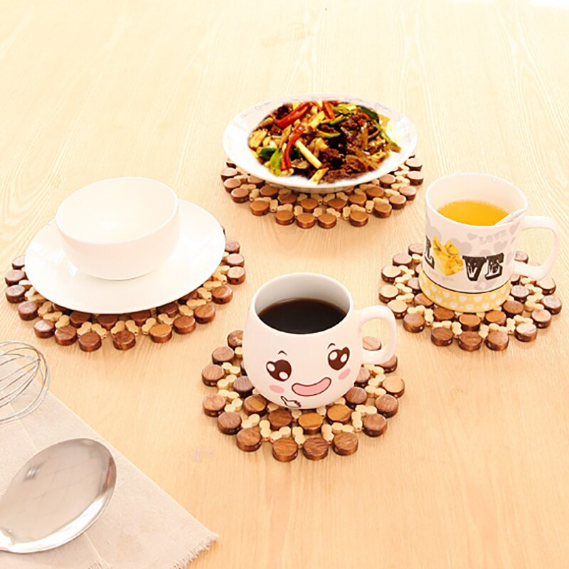 Tapis de Table rond en bambou isolant, accessoire de Table , contre les dessous de Table chauds, JJJCD75