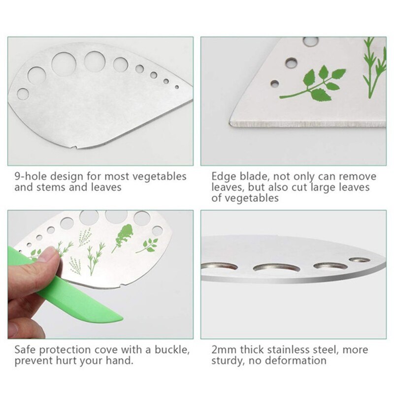 Kruid Stripper 9 Gaten Rvs Keuken Herb Leaf Strippen Tool Voor Boerenkool Snijbiet Collard Greens Tijm Basilicum Rozemarijn SP99