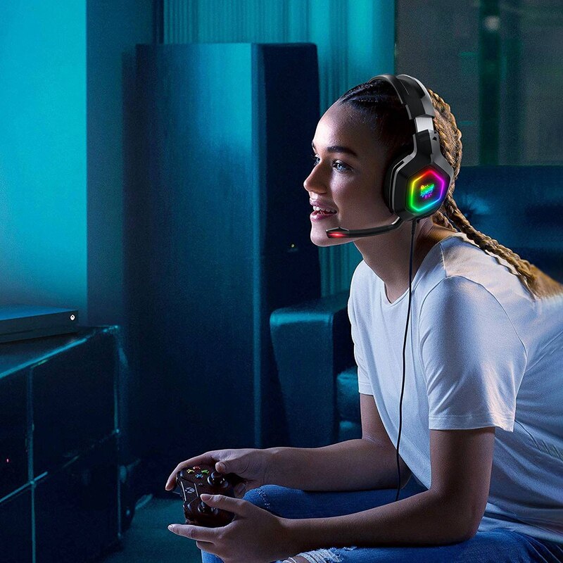 Onikuma Gaming Headset Rgb Headset Stereo Noise Cancelling Hoofdtelefoon Voor PS4/ One/Pc/Laptop/Ns/tablet/Iphone