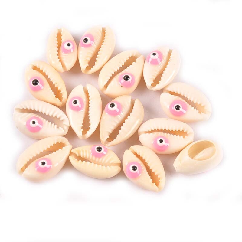 Evil Eyes Conch Shells Beads DIY Scrapbook Craft Natural Seashell For Making Jewelry Bracelet Nautical Home Decorations 10Pcs: 9