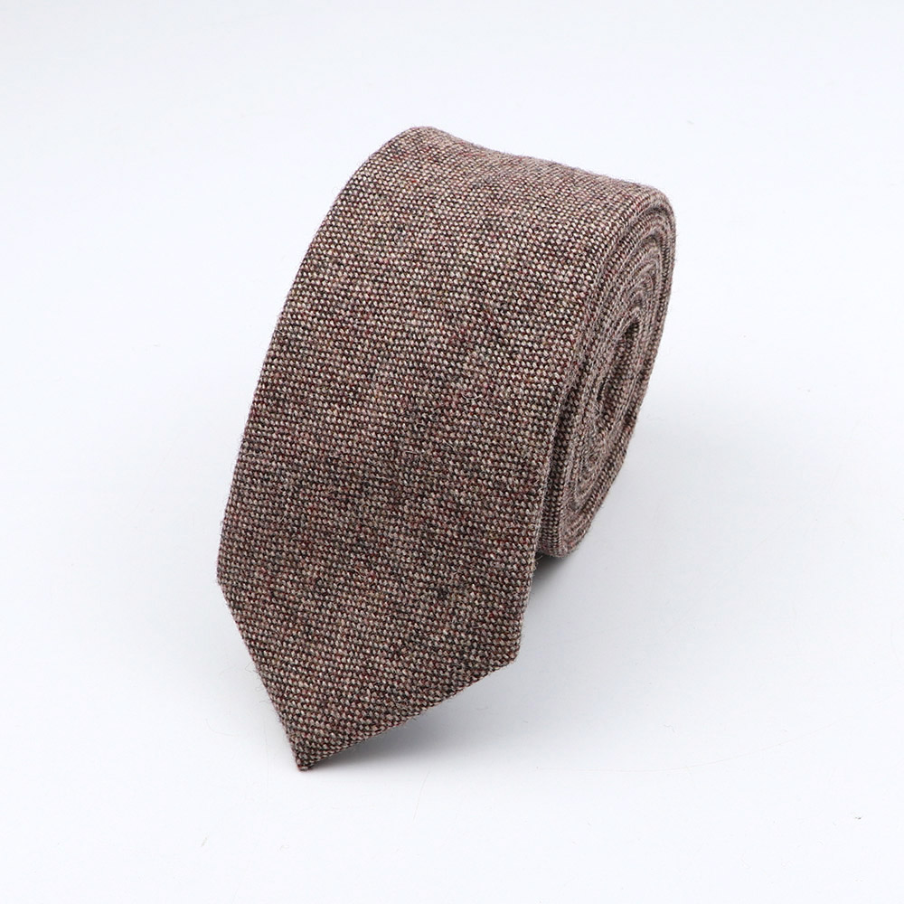Corbata de lana de Cachemira gruesa para caballero, corbata de Color sólido de 7CM, estilo europeo Formal para de boda, ropa de , rojo, marrón, verde, gris: 17