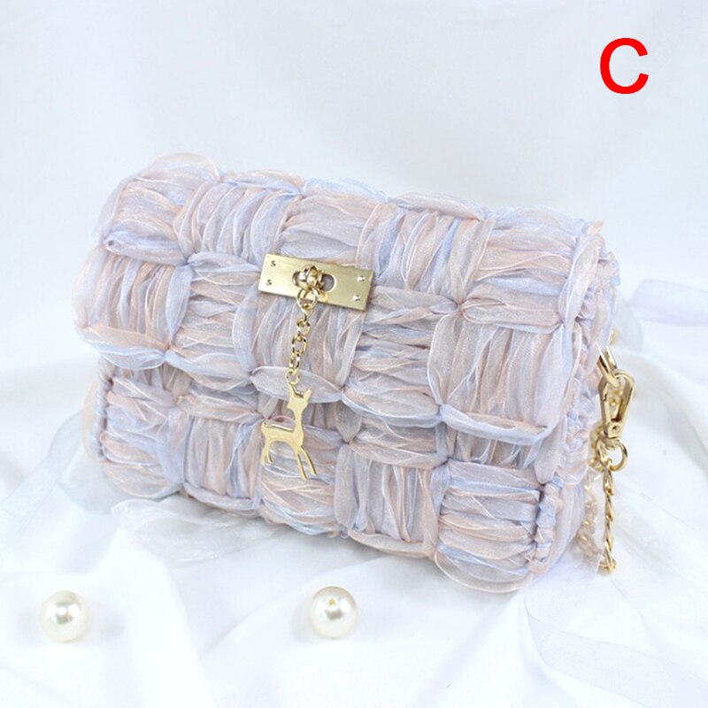 1 Sets Net Cover Gauze Woven Shoulder Bag Plastic Female Handmade DIY Handbag Bag Accessories: C