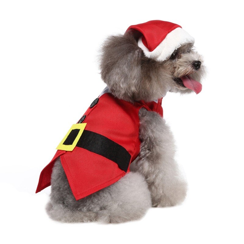 Christmas Santa Claus Costume, Funny Pet Cosplay Costumes Suit: L