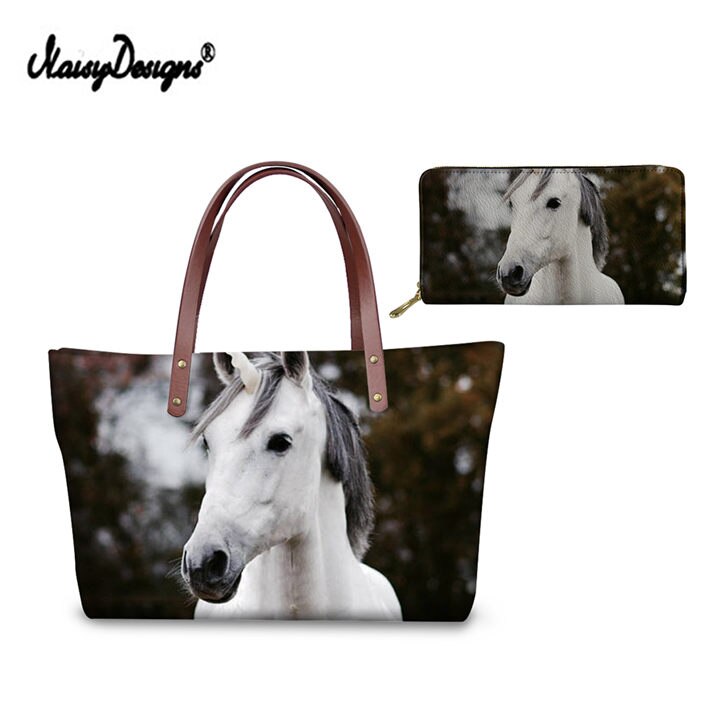 Pink Unicorn Horse Printed Women Shopping Bags Crossbody Bags Vintage Messenger Bag Leather Purse Shoulder Travel Top Tote Bags: LMF0062ALZ21