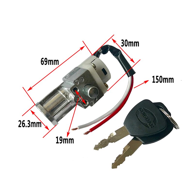 1pc Universal Battery Chager Mini Lock with 2 keys For Motorcycle Electric Bike Scooter E-bike Electric Lock