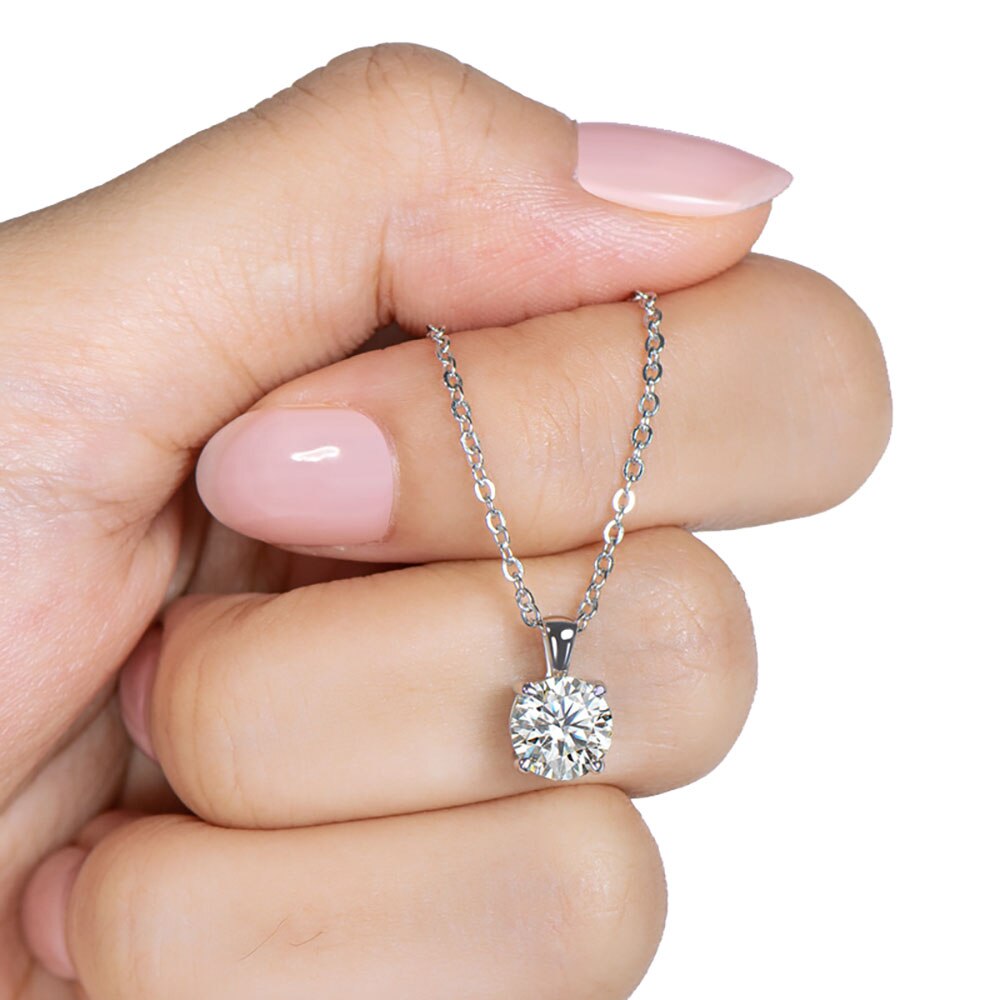 Collana con ciondolo Moissanite Color oro 1 carato reale 1 carato 100% argento Sterling 925/oro 18 carati regalo di gioielleria raffinata