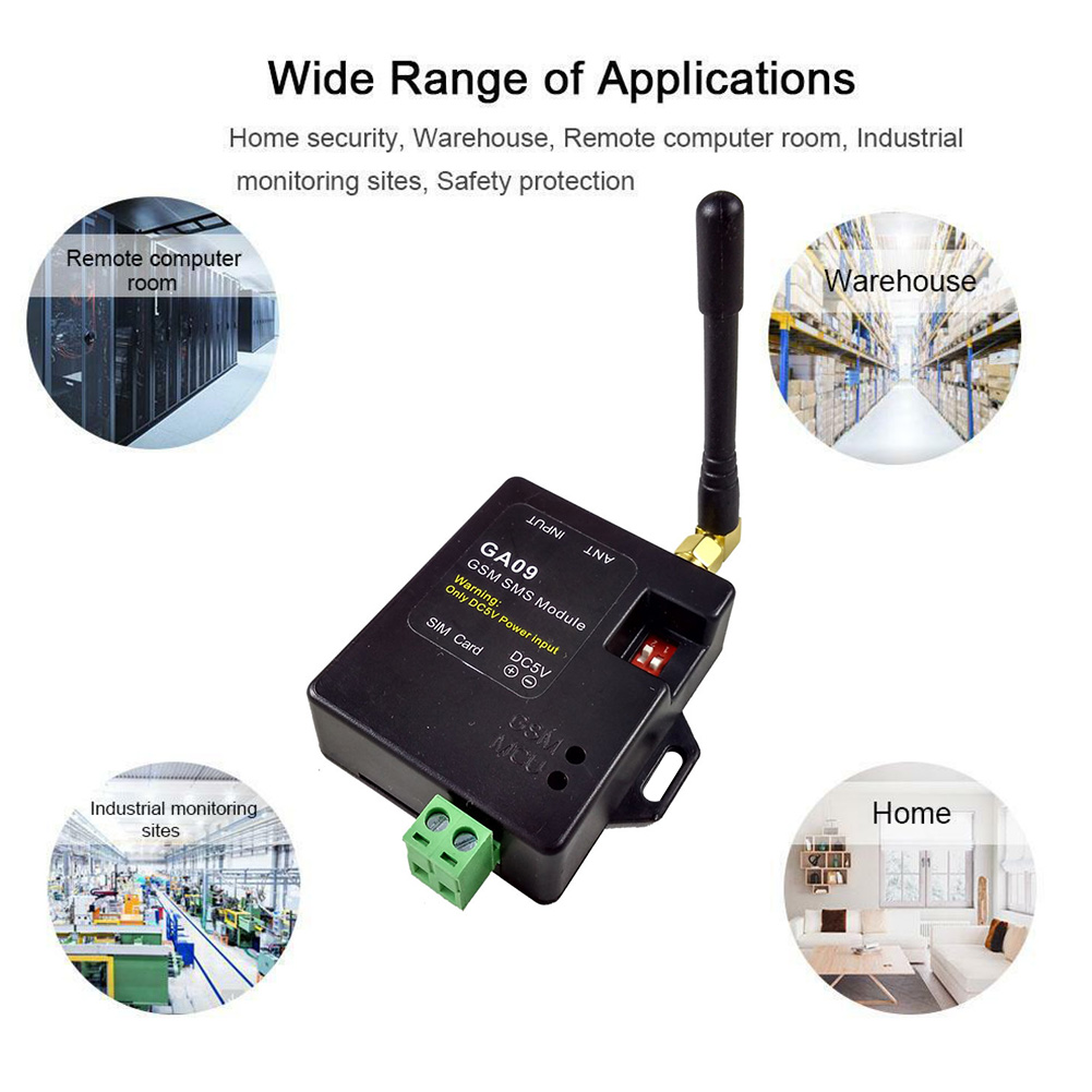 GA09 GSM alerta de 8 canales sensores de ventana SMS Mini alarma Universal inalámbrica llamada de seguridad del hogar puerta remota APP antena módulo