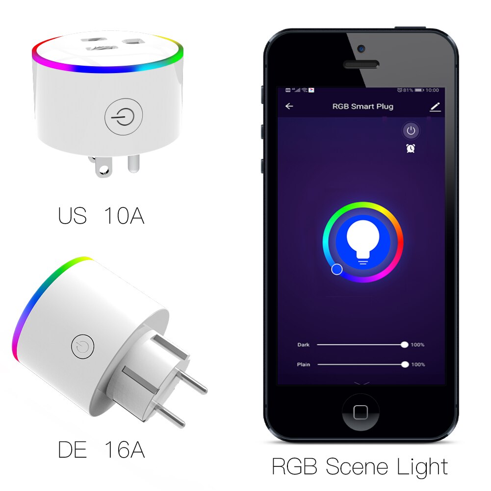 Wifi smart stikkontakt trådløs stikkontakt smart life/tuya app fjernbetjening arbejde med alexa google home ingen hub påkrævet
