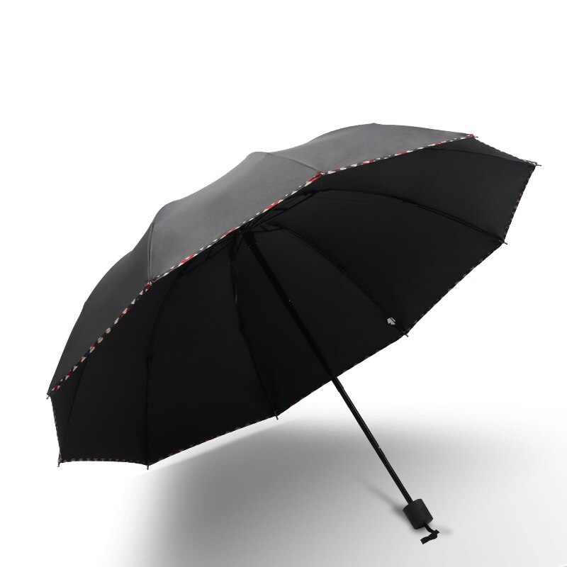 Umbrella Rain And Sun Dual-Use Umbrella Ten Bone Three-Fold Umbrella Manual Folding Umbrella Large Double