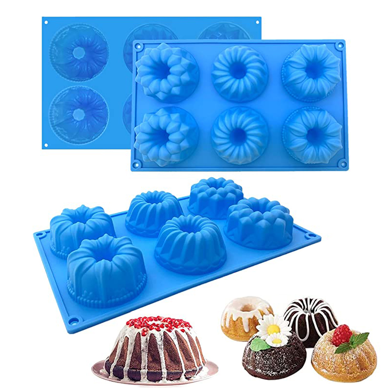 Stampo in silicone per ciambelle fantasia con ciambelle a tubo scanalato per cuocere le ciambelle, cupcake, sapone, strumento per creare stampi in silicone, accessorio da cucina