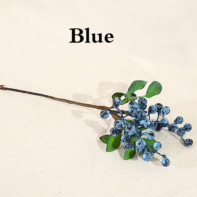 Moras artificiales decorativas para decoración del hogar, frutas y frutas, para oficina, fiestas, bodas y fiestas: Blue
