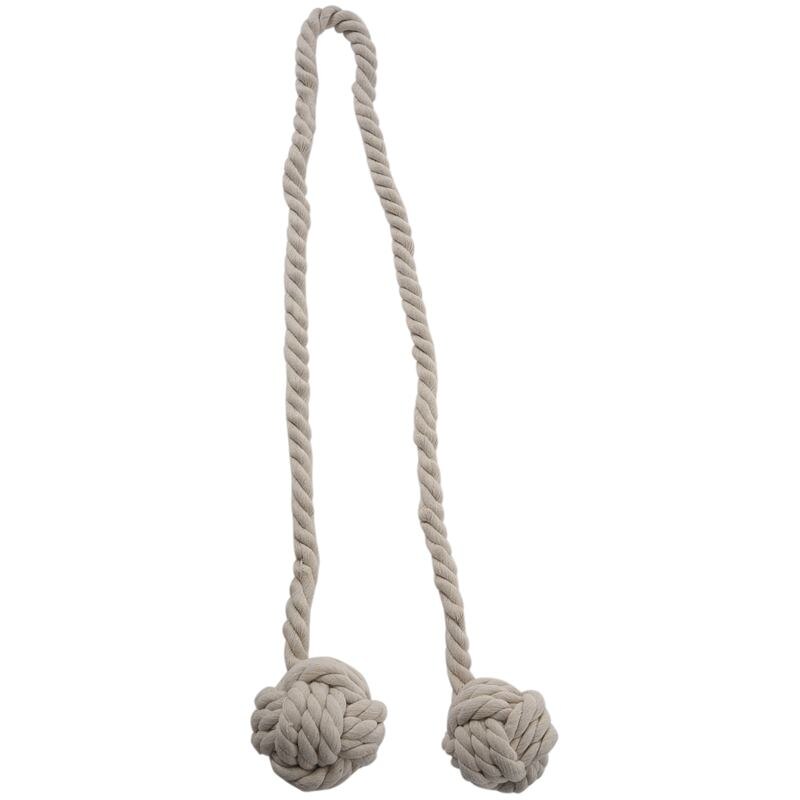 Fijne handgeknoopte gordijnklem gordijnkwastjes gordijnstrikken/kwastjes raam katoenen touwstrik bolvormige achterkant accessoires 132cm ( crèmekleurig