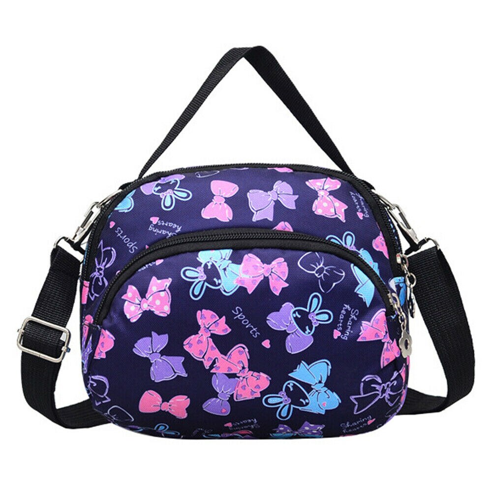 Women Nylon Zipper Shoulder Messenger Handbag Bag Floral Travel Bags: B