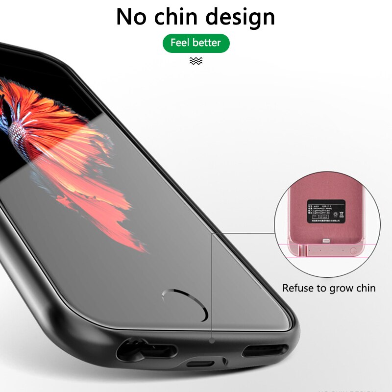 Funda de batería de 4000mAh para iPhone SE2 , carcasa de carga de batería portátil, ultrafina